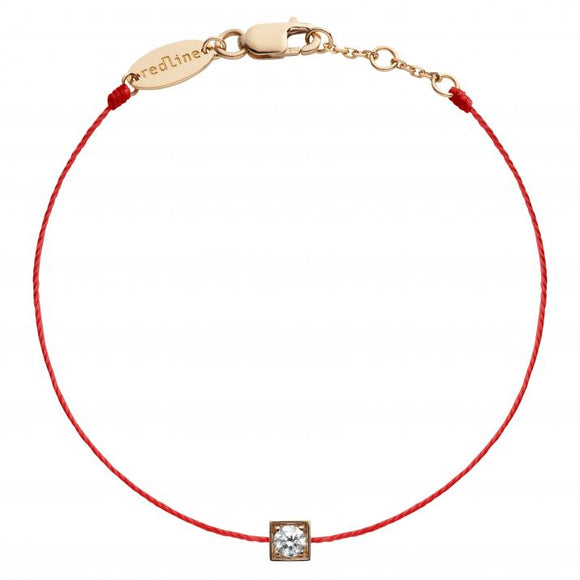 REDLINE CUBE String Bracelet For Women with 0.10ct Round Diamond in Rose Gold Bezel Setting 0.10克拉圓形鑽石玫瑰金繩制女士手鏈 - 品薈toppridehk