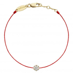 REDLINE SO ILLUSION String Bracelet For Women with 0.10ctRound Diamond in Yellow Gold Cluster 0.10克拉圓形鑽石黃金繩制女士手鏈