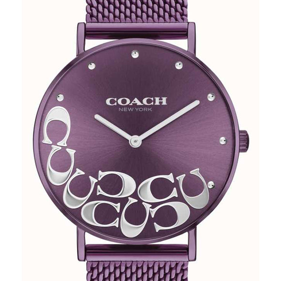 Coach Ladies Perry Purple Watch 蔻馳紫色經典時尚米蘭帶女錶