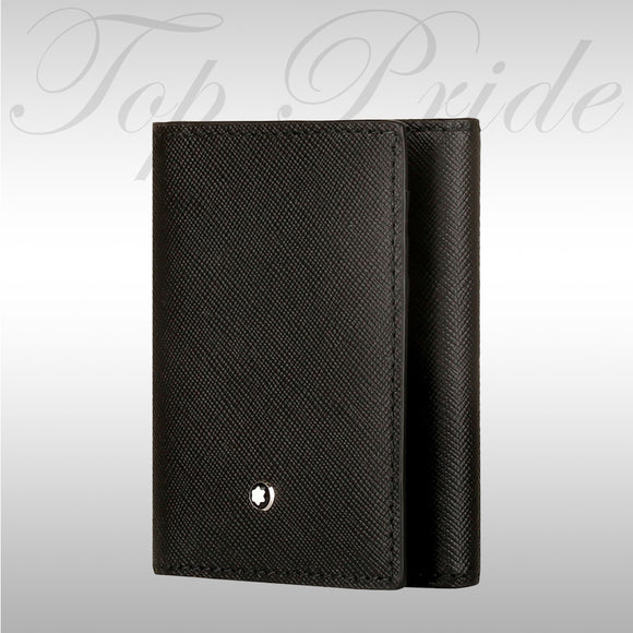 Mont Blanc Sartorial Trifold Business Black Card Holder 萬寶龍黑色真皮名片夾 116388