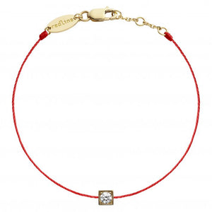 REDLINE CUBE String Bracelet For Women with 0.10ct Round Diamond in Yellow Gold Bezel Setting 0.10克拉圓形鑽石黃金繩制女士手鏈 - 品薈toppridehk