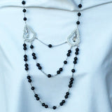 Swarovski Long Dauphin Black Beads Necklace